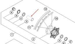REAR WHEEL BEARING SPACER TUBE 02-22 KTM HUSQ HUSA EXC SX XC SMR SMC TE FE 77710011000