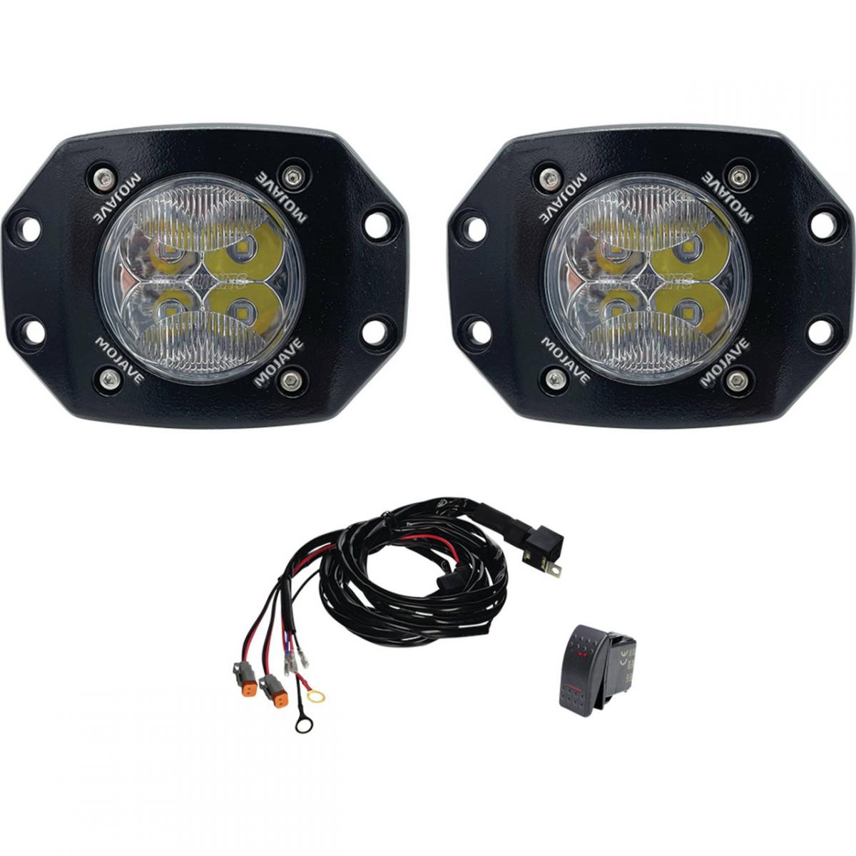 TIGER LIGHTS - DUAL FLUSH MOUNT LED SPOT LIGHT KIT 3 12/24V MOJAVE TLM3-FM-KIT