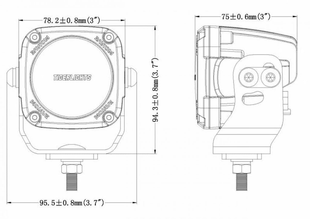 TIGER LIGHTS - DUAL LED SPOT LIGHT KIT 3 12/24V MOJAVE TLM3-KIT