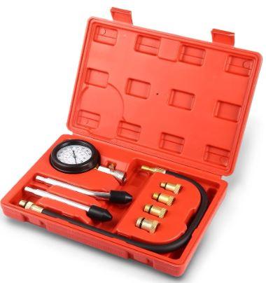 PETROL ENGINE COMPRESSION TEST TOOL KIT, 10 12 14 & 18mm PLUGS / 0-300psi 0-20bar