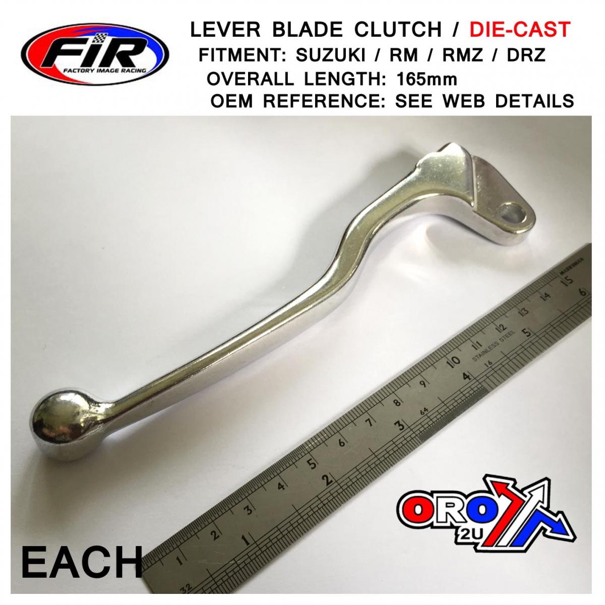 LEVER BLADE CLUTCH SILVER RM, 80-09 SUZUKI DIA CAST
