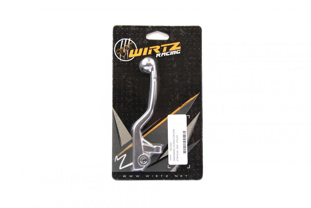 LEVER BLADE BRAKE KTM 65/85, WIRTZ 102-003 FORGED SILVER, Without Adjusting bolt