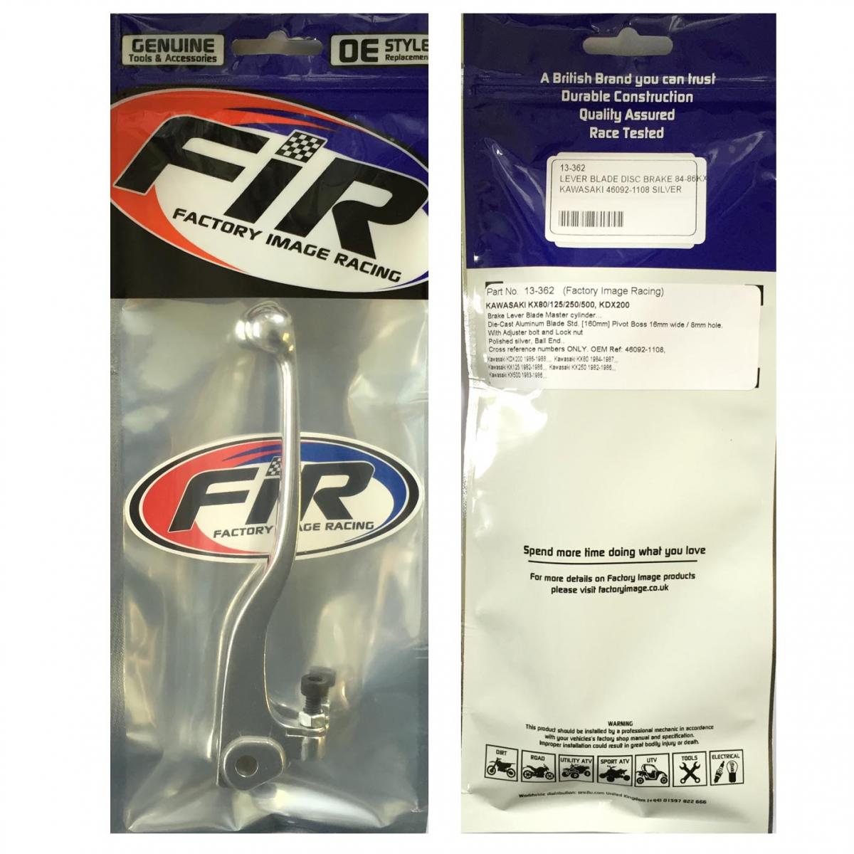 LEVER BLADE DISC BRAKE 84-86 KX, KAWASAKI 46092-1108 SILVER