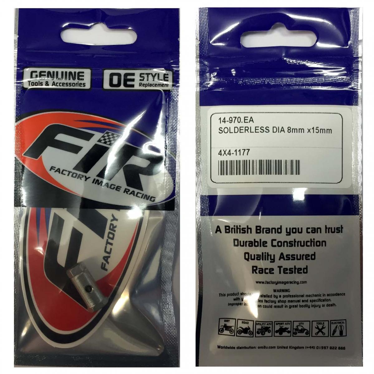 SOLDERLESS BARREL NIPPLES DIA 8mm x15mm BNS8 - PACK OF 10