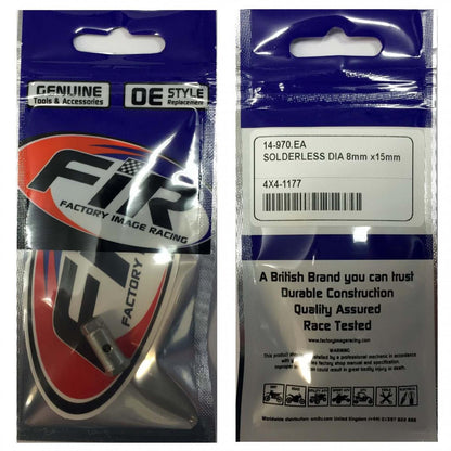 SOLDERLESS BARREL NIPPLES DIA 8mm x15mm BNS8 - PACK OF 10