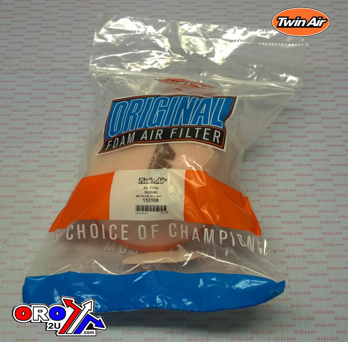 AIR FILTER RM125 RM250 87-96, TWINAIR 153108 RMX250