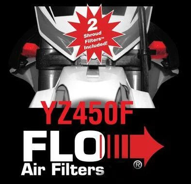 AIR FILTER KIT 3PC YZF 450, PC RACING PCF10X, SHROUD FILTER, AIR FILTER & 2x INTAKE FILTER