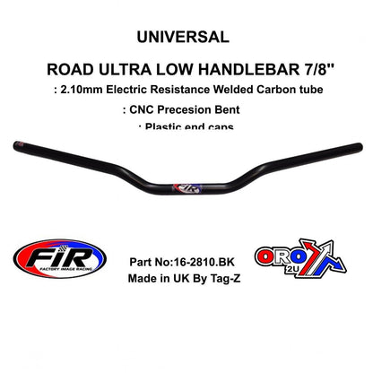 ROAD ULTRA LOW HANDLEBAR 7/8'', S/BIKE SPORTS UNIVERSAL MAT BK, / REN REF : 758-01
