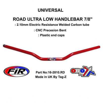 ROAD ULTRA LOW HANDLEBAR 7/8'', S/BIKE SPORTS UNIVERSAL RED, / REN REF : 758-01