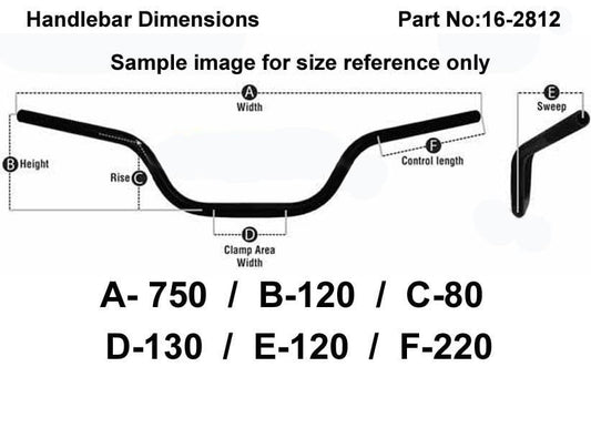 ROAD MEDIUM HANDLEBAR 7/8'', S/BIKE SPORTS UNIVERSAL MAT BK, / REN REF : 755-01