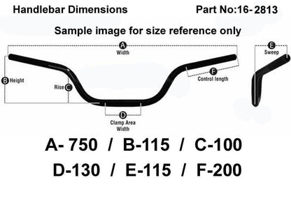 ROAD HIGH HANDLEBAR 7/8'', S/BIKE SPORTS UNIVERSAL BLUE, / REN REF : 756-01
