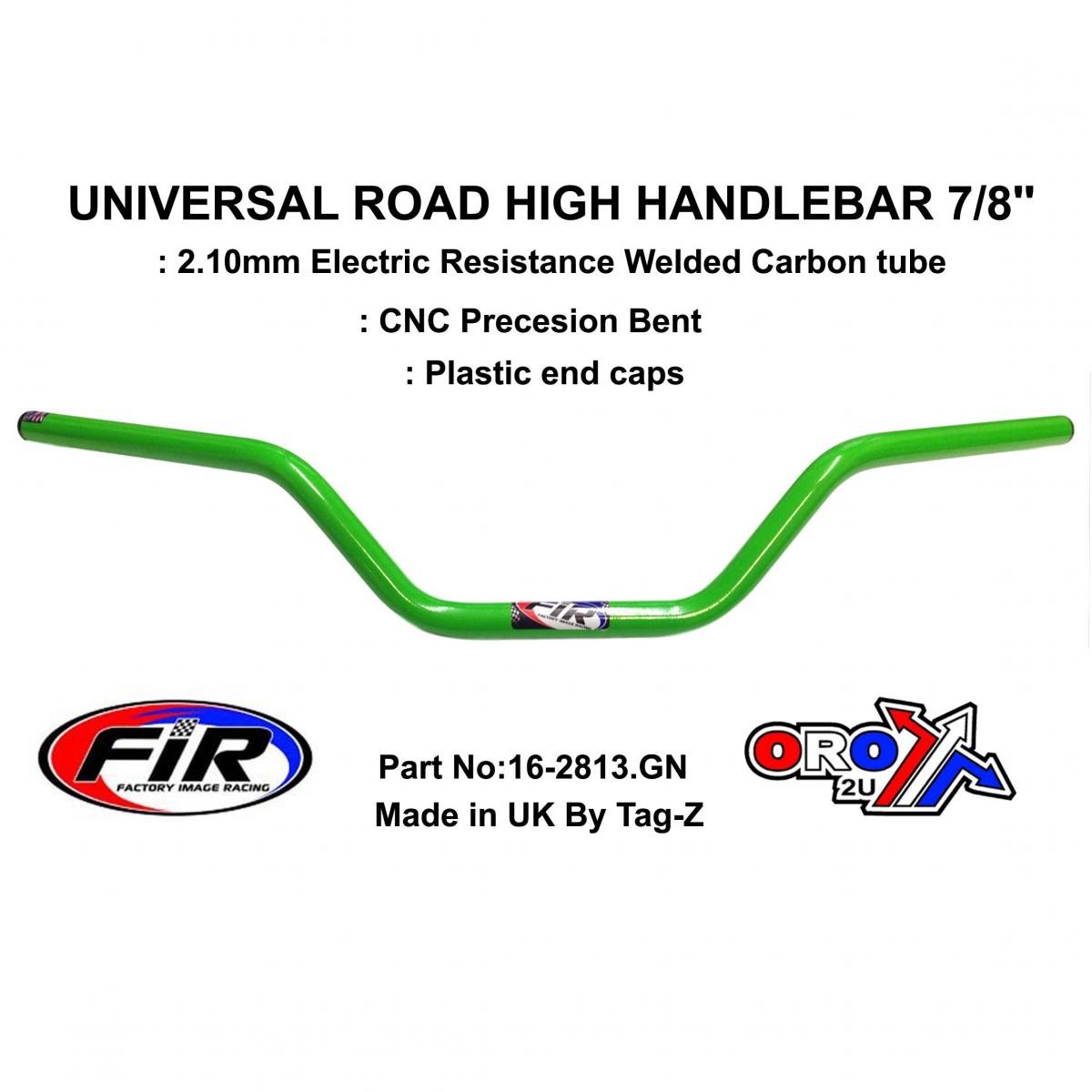 ROAD HIGH HANDLEBAR 7/8'', S/BIKE SPORTS UNIVERSAL GREEN, / REN REF : 756-01