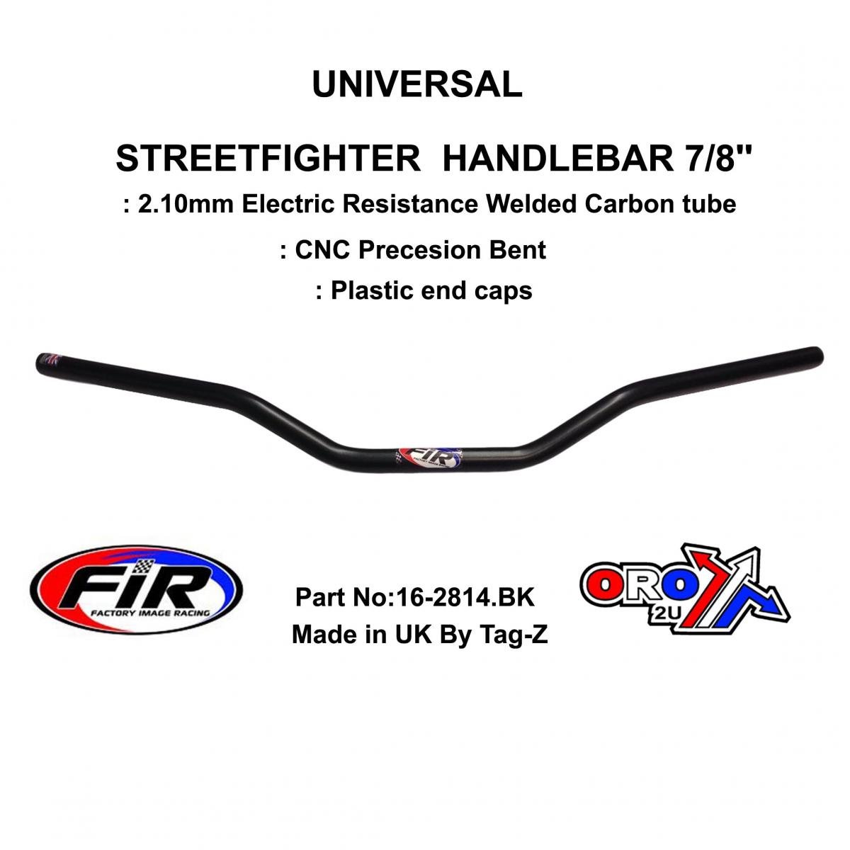 STREETFIGHTER HANDLEBAR 7/8'', ROAD SPORTS UNIVERSAL MAT BLK, / REN REF : 789-02