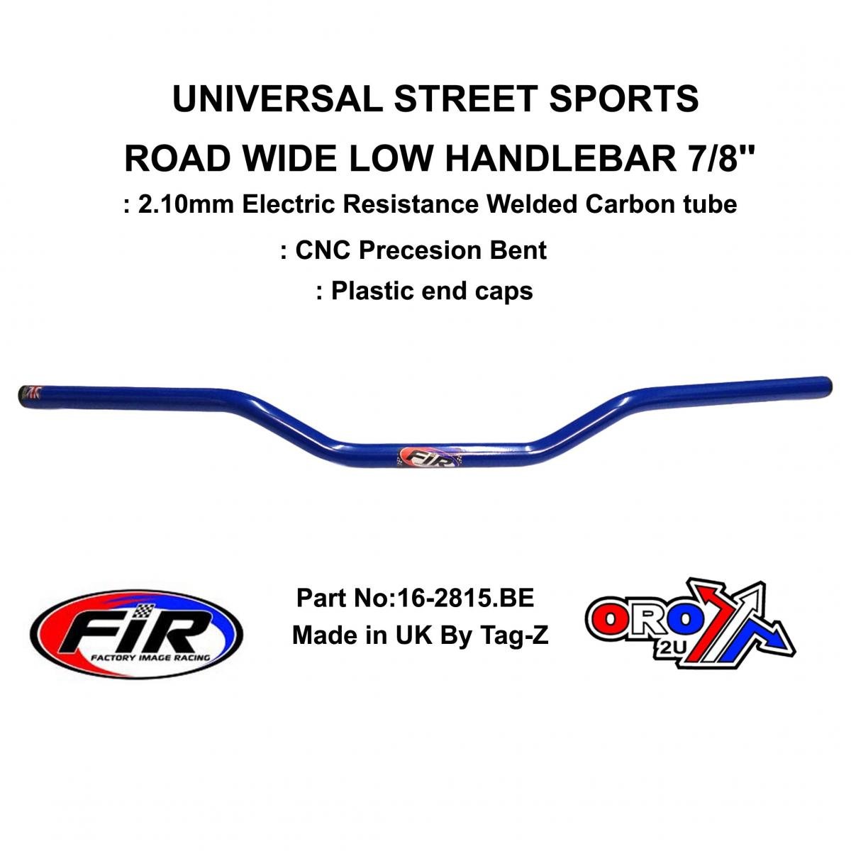 ROAD WIDE LOW HANDLEBAR 7/8'', STREET SPORTS UNIVERSAL BLUE, / REN REF : 749-02