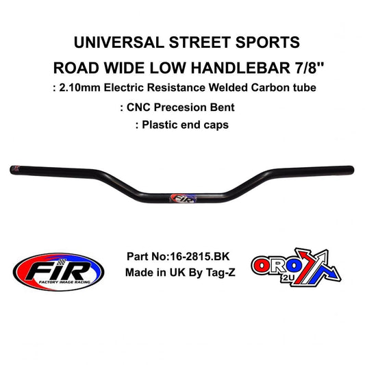 ROAD WIDE LOW HANDLEBAR 7/8'', STREET SPORTS UNIVERSAL MAT BK, / REN REF : 749-02
