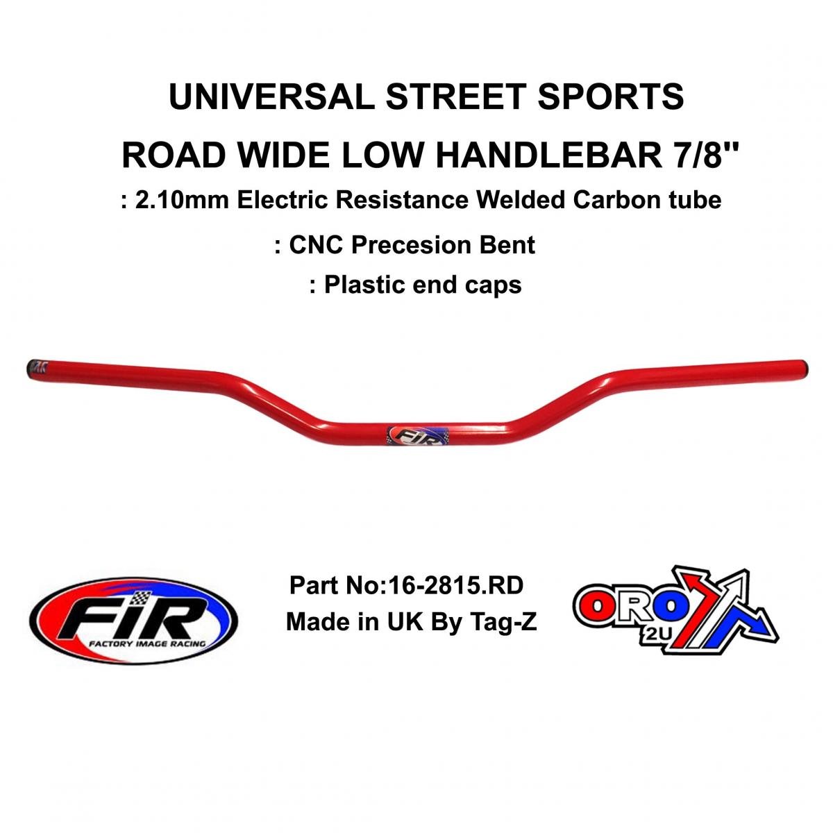 ROAD WIDE LOW HANDLEBAR 7/8'', STREET SPORTS UNIVERSAL RED, / REN REF : 749-02