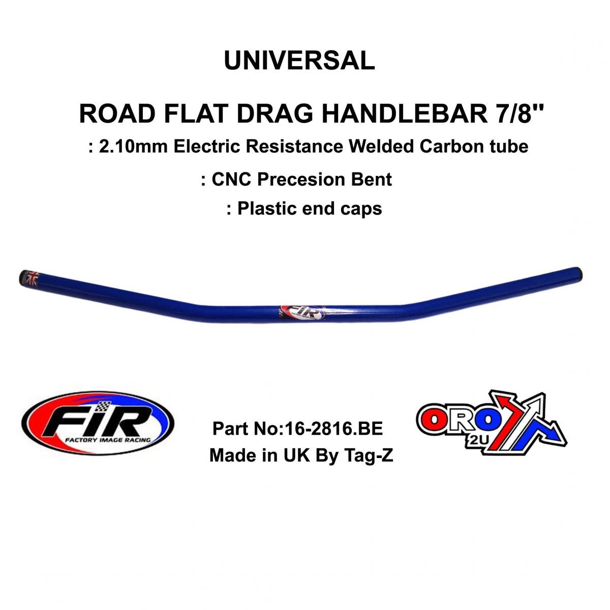 ROAD FLAT DRAG HANDLEBAR 7/8'', STREET SPORTS UNIVERSAL BLUE, / REN REF : 658-02