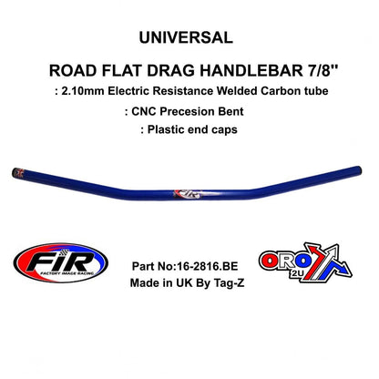 ROAD FLAT DRAG HANDLEBAR 7/8'', STREET SPORTS UNIVERSAL BLUE, / REN REF : 658-02