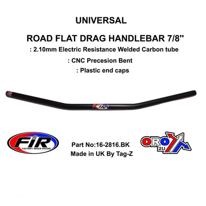 ROAD FLAT DRAG HANDLEBAR 7/8'', STREET SPORTS UNIVERSAL MAT BK, / REN REF : 658-02