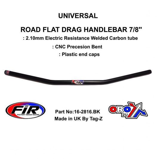 ROAD FLAT DRAG HANDLEBAR 7/8'', STREET SPORTS UNIVERSAL MAT BK, / REN REF : 658-02