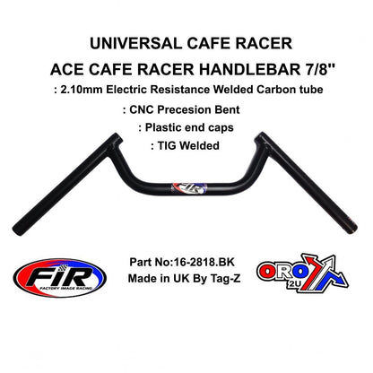ACE CAFE RACER 7/8'' HANDLEBAR, MATT BLACK / ACE BAR, / RE: B01DJTDQX6