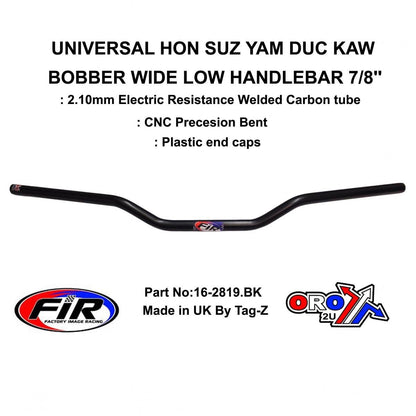 BOBBER HANDLEBAR 7/8'' MAT BK, HON SUZ YAM DUC KAW WIDE, / RE: CML405128