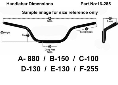 CLASSIC CRUISER 7/8'' HANDLEBAR, FITTMENT UNIVERSAL / MATT BLACK, / EXTRA WIDE HANDLEBAR
