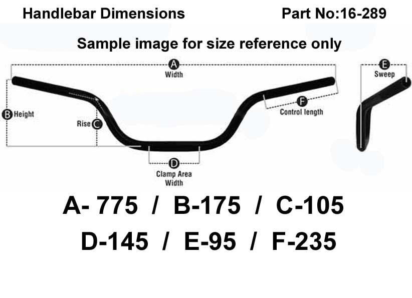 ATV STEEL HANDLEBAR 6 3/4, 53100-HC0-670ZC TRX300 STYLE