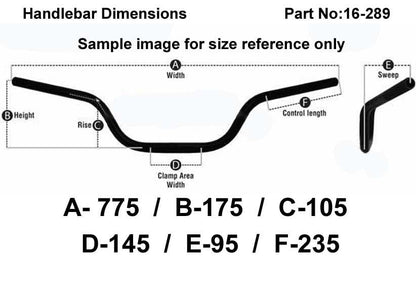 ATV STEEL HANDLEBAR 6 3/4, 53100-HC0-670ZC TRX300 STYLE