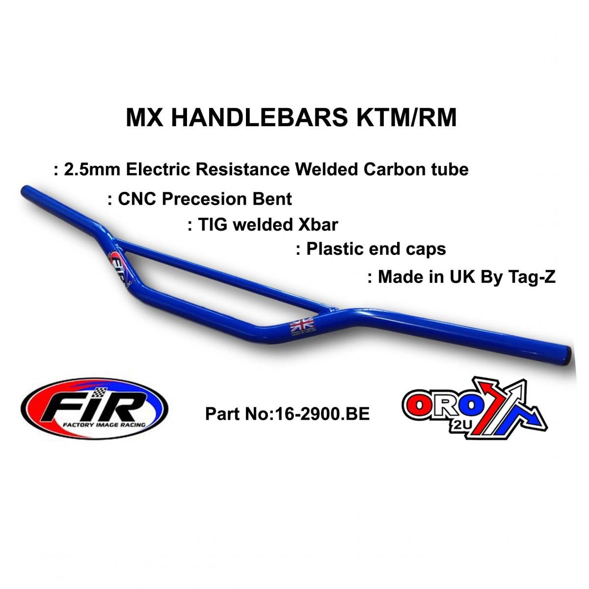 MX STEEL HANDLEBARS KTM/RM/CR, / BLUE 22mm / 7/8''