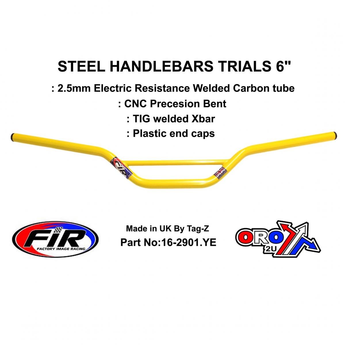 STEEL HANDLEBARS TRIALS 6, / YELLOW22mm 7/8, REF 48-768 / 768-02