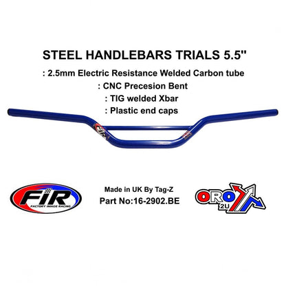 STEEL HANDLEBARS TRIALS 5.5'', / G BLUE 22mm 7/8, REF 48-735 / 735-01