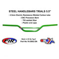 STEEL HANDLEBARS TRIALS 5.5'', / GREEN 22mm 7/8, REF 48-735 / 735-01