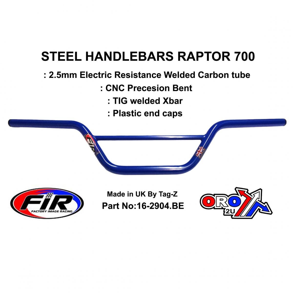 STEEL HANDLEBARS RAPTOR 700, / G BLUE 22mm 7/8'', REF 48-811 / 811-01