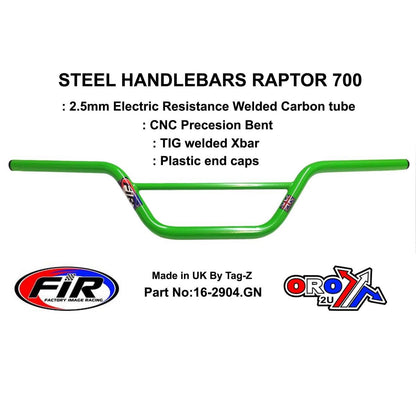 STEEL HANDLEBARS RAPTOR 700, / GREEN 22mm 7/8'', REF 48-811 / 811-01
