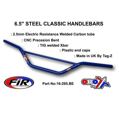6.5 STEEL CLASSIC HANDLEBARS, / BLUE FULL GLOSS, Made in UK [TAG-Z]