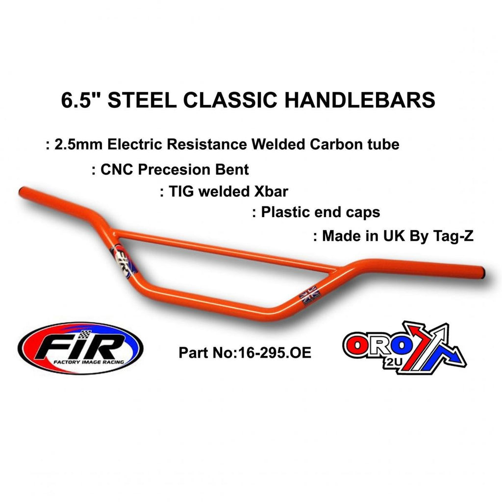 6.5 STEEL CLASSIC HANDLEBARS, / ORANGE FULL GLOSS, Made in UK [TAG-Z]