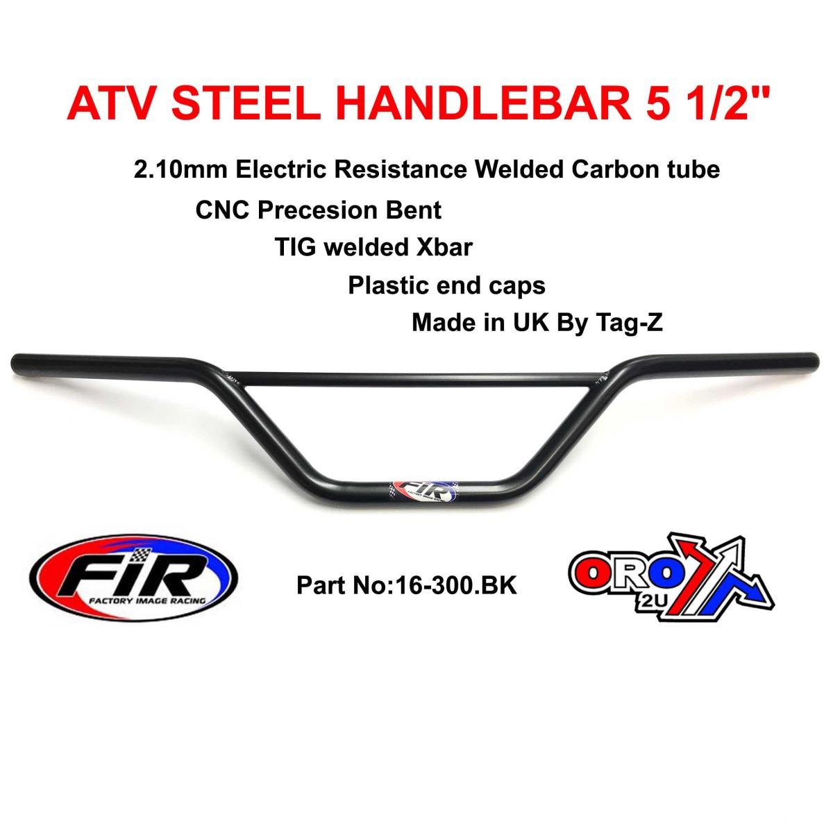 ATV STEEL HANDLEBAR 5 1/2, SUZUKI LT MODELS / MATT BLACK, [UNIVERSAL]