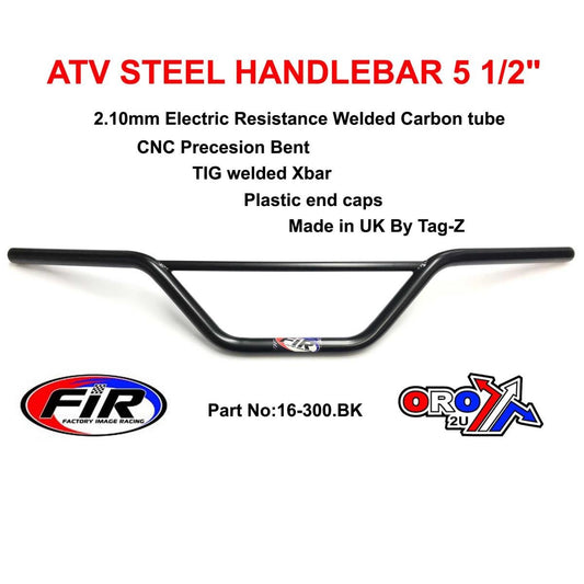 ATV STEEL HANDLEBAR 5 1/2, SUZUKI LT MODELS / MATT BLACK, [UNIVERSAL]