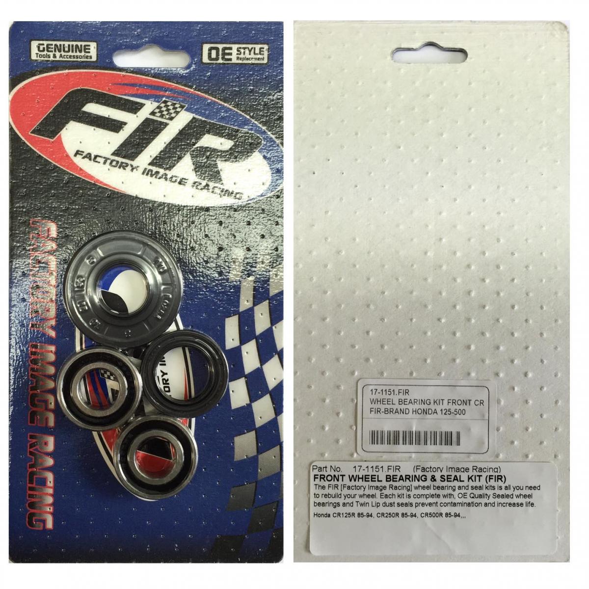 WHEEL BEARING KIT FRONT CR, CR125R 1985-1994, CR250R 1985-1994, CR500R 1985-1994, HONDA