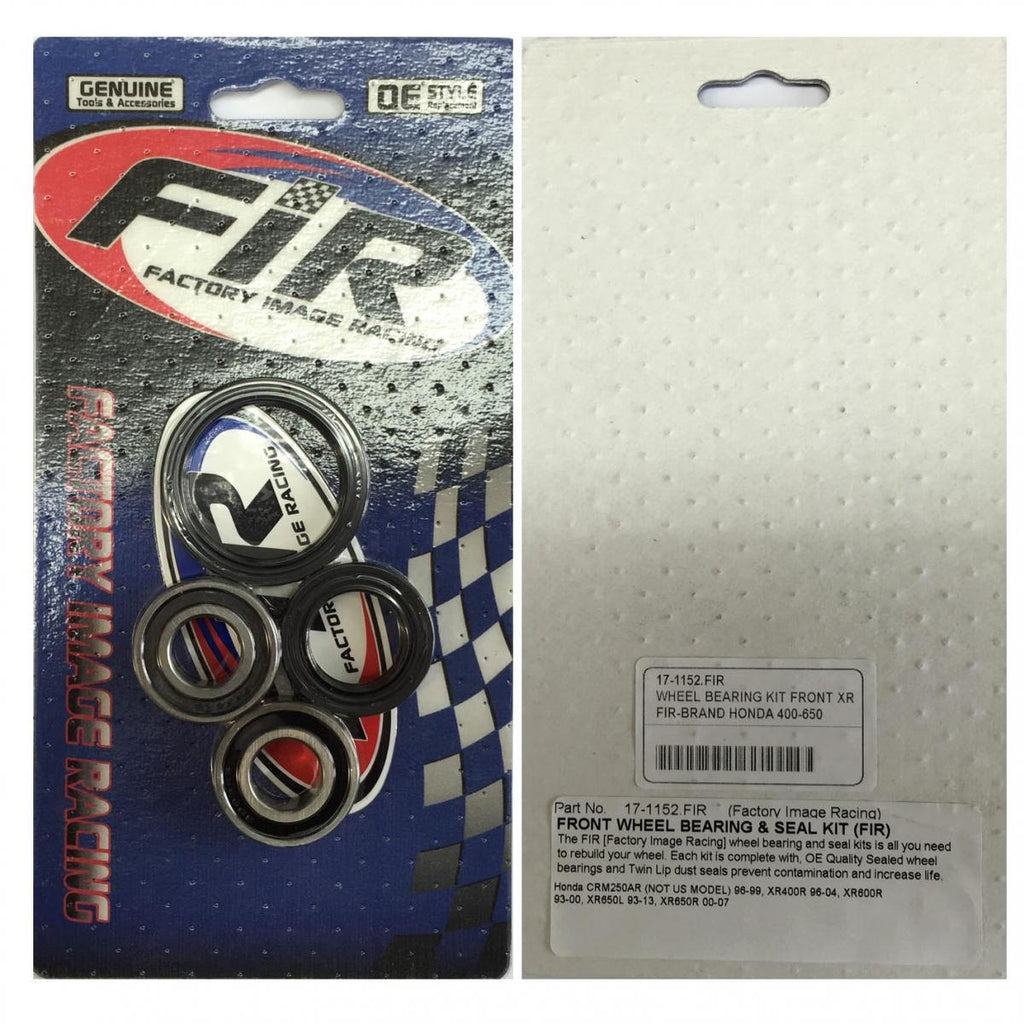 WHEEL BEARING KIT FRONT XR, HONDA 400-650, CRM250AR 1996-1999, XR400R 96-2004, XR600R 93-2000, XR650L 93-2017, XR650R 00-2007