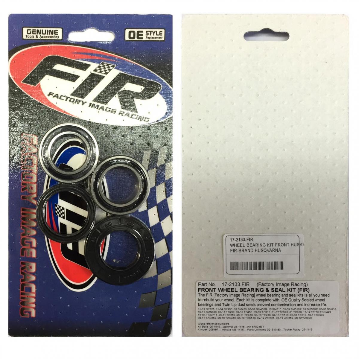 WHEEL BEARING KIT FRONT 01-13 HUSQVARNA CR SM SMS TC TE TXC WR FIR RACING 25-1415