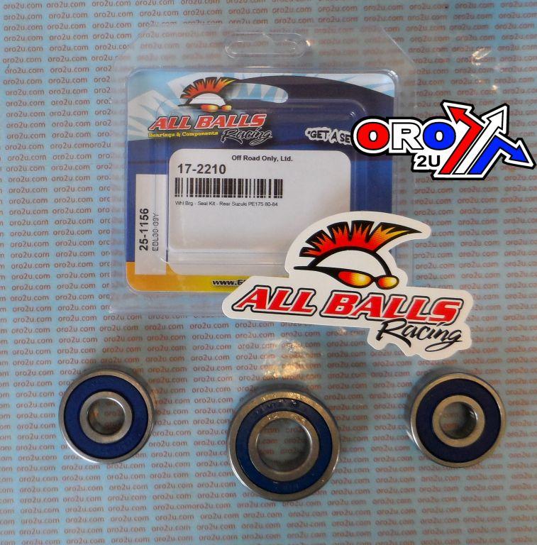 WHEEL BEARING KIT REAR 80-84 SUZ PE175, ALLBALLS 25-1156 DIRT