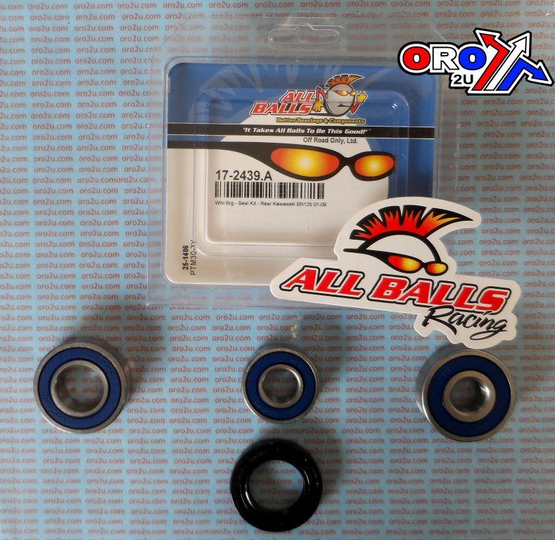 WHEEL BEARING KIT REAR 77-09 KAWASAKI BN125/KZ200, ALLBALLS 25-1486 ROAD