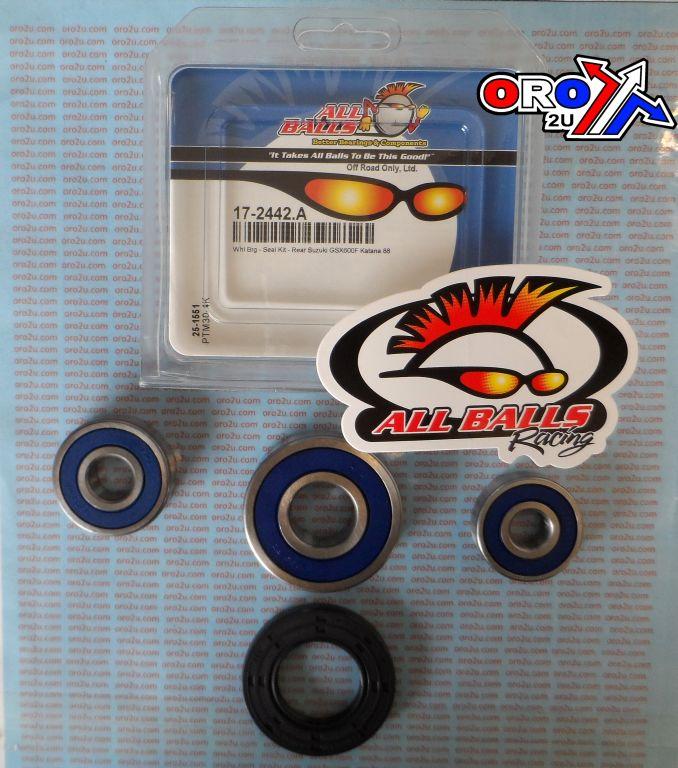 WHEEL BEARING KIT REAR 1988 SUZUKI GSX600F KATANA, ALLBALLS 25-1551 ROAD