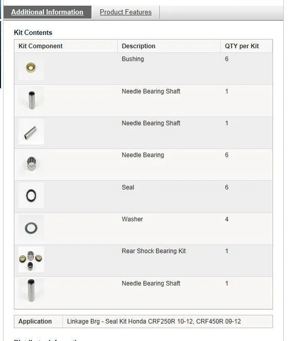 SWINGARM LINKAGE KIT CRF, ALLBALLS 27-1172 CRF250 CRF450