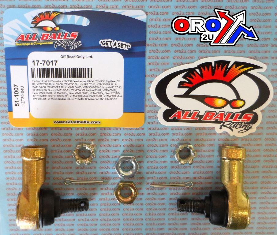 TIE ROD END KIT YFM350 ATV, ALLBALLS 51-1007 Grizzly