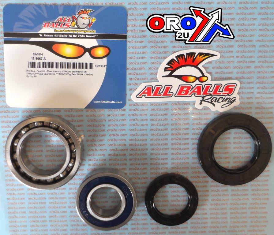 WHEEL BEARING KIT REAR 96-99 YAMAHA YFM250-600, ALLBALLS 25-1014 ATV