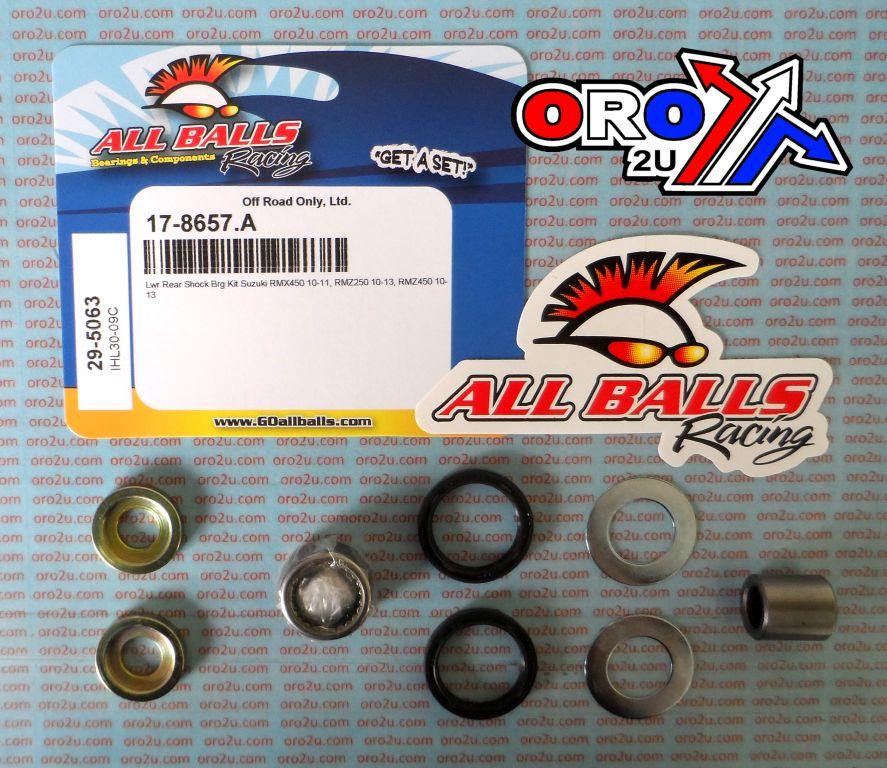 LOWER SHOCK BEARING KIT SUZ, ALLBALLS 29-5063 RMX RMZ, RMX450 2010-2011, RMX450Z 2017, RMZ250 10-17, RMZ450 2010-2018