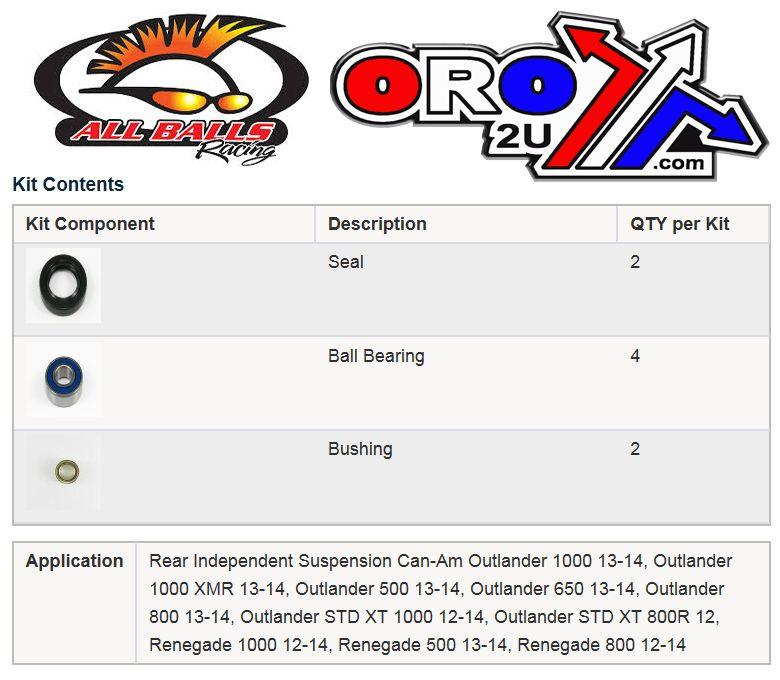 REAR INDEPENDENT SUSPENSION, ALLBALLS 50-1080